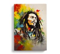 Bob Marley Dadaism Art Canvas Print | Gallery Wrapped 30mm Frame Wall Art | 30x20 inches | Ready to Hang | Contemporary Picture | Living Room Bedroom Lounge Office
