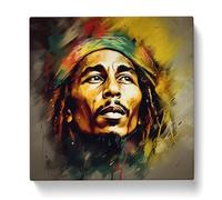 Bob Marley Digital Art No.1 Canvas Print | Gallery Wrapped 30mm Frame Wall Art | 20x20 inches | Ready to Hang | Modern Picture | Living Room Bedroom Lounge Office