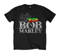 Bob Marley Distressed Jamaica Zion Lion T-Shirt in Black | Size: Large Bob Marley Black L
