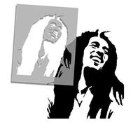 Bob Marley Face Stencil | Iconic Portrait Home Wall Decor & Art Stencil | Paint Bespoke Items and add Painted finishes to Walls, Fabrics, Furniture and More (M/26x30cm)