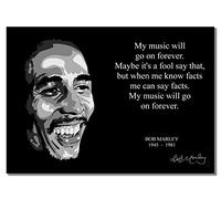 Bob Marley Inspirational #2 A3 Unframed Jamaican Singer Reggae Music Quote Poster Rastafari Icon Photo Copy of Signature Picture