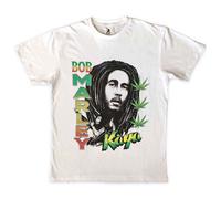 Bob Marley Kaya Illustration T-Shirt in White | Size: Medium Bob Marley White M