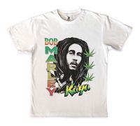 Bob Marley Kaya Illustration T-Shirt in White | Size: XL Bob Marley White XL