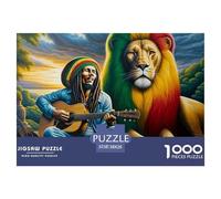 Bob Marley Lion 1000 Pc Puzzle for Wall Decor - Rasta Lion Guitar Player Inch Suitable for Decompression And Wall Decor for Adults38x26cm/1000pcs