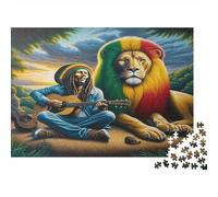 Bob Marley Lion 1000 Piece Jigsaw Puzzles for Adults & Teens, Paper, Lion And Guitar Man, Fun Entertainment Activity, Boosts Patience & Concentration for Puzzle Lovers 52x38cm/1000pcs