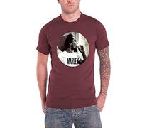 Bob Marley Men's Smokin Circle Short Sleeve T-Shirt, Dark Red, X-Large