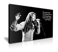 Bob Marley Music Iconic Canvas Wall Art Picture Print - For Bob Marley Fan Home Office Garden Room Hotel Pub School Decoration (S: 46cm X 31cm)