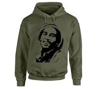 Bob Marley Music Reggae Men's Hoodie Smoke Weed Jamaican Rasta Lion Hoody Christmas(Printed,M)