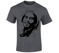 Bob Marley-Music Reggae-T-Shirt Smoke-Weed Jamaican-Ragga Music Xmas Gift Top(Charcoal,XXL)