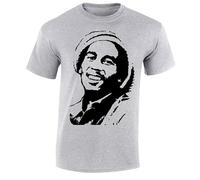 Bob Marley-Music Reggae-T-Shirt Smoke-Weed Jamaican-Ragga Music Xmas Gift Top(Sport Grey,S)