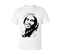 Bob Marley-Music Reggae-T-Shirt Smoke-Weed Jamaican-Ragga Music Xmas Gift Top(White,XL)