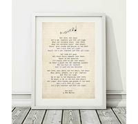 Bob Marley - One Love - Song Lyric Art Poster Print (UNFRAMED) - Sizes A4 (29.7 x 21cm) and A3 (42 x 29.7cm) (A3)