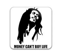 Bob Marley Pop Art Money Can't Buy Life - Pack of 10 Square Stickers - 55mm x 55mm