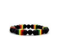Bob Marley, Rastafari, Hippie and Jamaican Men's and Women's Bracelet, Multi-Colour, 18-20 cm