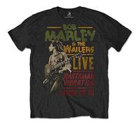 Bob Marley Rastaman Vibration Tour 1976 Official Tee T-Shirt Mens Unisex (X-Large) Black