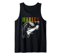 Bob Marley Rastaman Vibration Washed Tank Top, Men, Black, Small