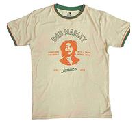 Bob Marley Ringer T Shirt Thing Called Love Official Mens Sand L