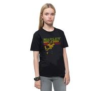 Bob Marley - Roots Rock Reggae T-Shirt for Boys/Girls (11-12 Years) (Black), Black/White