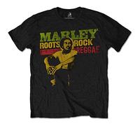 Bob Marley - Roots Rock Reggae T-Shirt for Boys/Girls, Black, 13-14 años