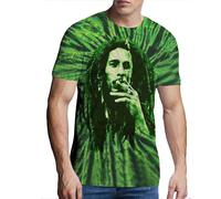Bob Marley Smoke Portrait Tie Dye T-Shirt in Green | Size: Medium Bob Marley Green M