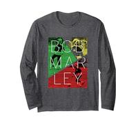 Bob Marley Soccer Split Tee Long Sleeve T-Shirt, Adult Unisex, Dark Heather Grey, XX-Large