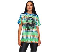 Bob Marley T Shirt Black and White Logo Official Dip Dye on White Unisex XXL