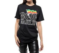 Bob Marley T Shirt Diamante Flag Logo Official Unisex Black S