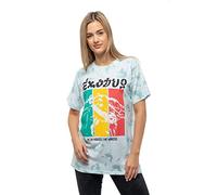 Bob Marley T Shirt Exodus Rasta Colours Official Unisex Dye Wash Green XXL