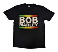 Bob Marley T Shirt Rasta Band Block Jamaica logo Official Mens Black