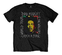 Bob Marley T Shirt Rasta Scratch Logo Official Mens Black XL