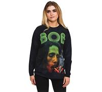 Bob Marley T Shirt Smoke Gradient Logo Official Dip Dye Black Long Sleeve Unisex M
