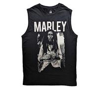 Bob Marley Tank Top Muscle T Shirt Marley B&W Portrait Official Unisex Black L