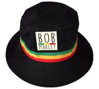 Bob Marley Unisex Adult Contrast Striped Bucket Hat (L-XL) (Black)