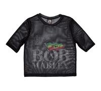 Bob Marley Women's Mesh Crop Top in Black | Size: Small Bob Marley Black S