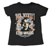 Bob Marley Women's T-Shirt Flower Portrait Logo Nue Official Black, black, XXXXL