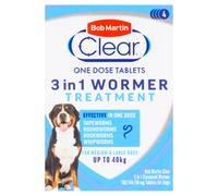 Bob Martin Clear 3 in 1 Flavoured Wormer 150/144/50 mg 4 Tablets for Dogs