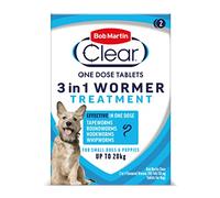 Bob Martin Clear 3 in 1 Wormer for Dogs - 2 Tablets - Dogs (Up to 20kg)
