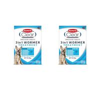 Bob Martin Clear | 3 in 1 Wormer Tablets for Small Dogs & Puppies (up to 20kg) | Clinically Proven Treatment (2 Tablets) (Pack of 2)