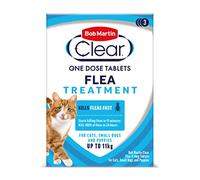 Bob Martin Clear | Cat Flea Tablets, also Suitable for Small Dogs & Puppies (2-10 Kg) | Effective Treatment, Kills 100% of Fleas within 24 Hours (3 Tablets)