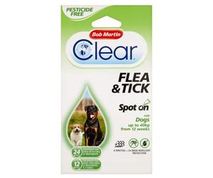 Bob Martin Clear Flea And Tick Spot On Dog 24 Weeks
