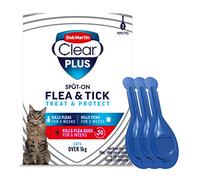 Bob Martin Clear Plus Spot On Flea Treatment for Cats and Kittens - Kills Fleas, Ticks, Lice and Flea Eggs (3 Pipettes)