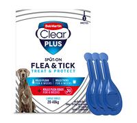 Bob Martin Clear Plus Spot On Flea Treatment for Large Dogs (20-40kg) - Kills Fleas, Ticks, Lice and Flea Eggs (3 Pipettes)