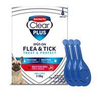 Bob Martin Spot On Clear Plus - Small Dogs 2-10kg - Kills Fleas, Ticks & Eggs - 3 Tubes