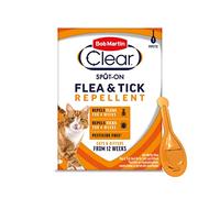 Bob Martin Clear Spot On Flea and Tick Repellent for Cats and Kittens - Pesticide-Free Protection (1 Pipette)
