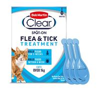 Bob Martin Clear Spot On Flea Treatment for Cats & Kittens - Kills Fleas & Ticks (3 Pipettes)