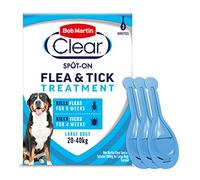 Bob Martin Clear Spot On Flea Treatment for Large Dogs (20-40kg) - Kills Fleas & Ticks (3 Pipettes)