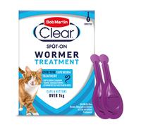 Bob Martin Clear Spot On Wormer for Cats & Kittens - 100% Effective Tapeworm Tre