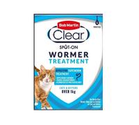 Bob Martin Clear Spot On Wormer for Cats & Kittens 4 Pipettes x 6 - Cat Wormers