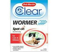 BOB MARTIN CLEAR WORMER SPOT-ON FOR CATS & KITTENS pet tapeworm bp vet treatment