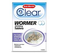 Bob Martin Clear Wormer Tablets for Cats and Kittens over 12 Weeks Old - 2 Tablets (1 Case - 6 Packs)